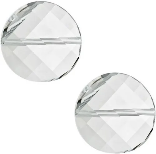Vista 12 de Adabele - 25 cuentas de cristal sueltas con giro redondo plano y facetado de 0.315 in (0.315 in), transparente AB compatible con Swarovski Preciosa
