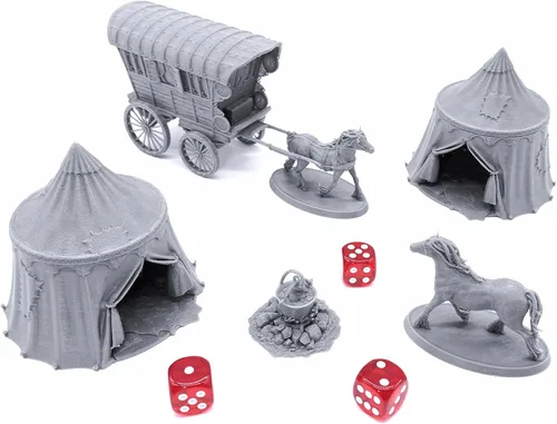 Vista 2 de EnderToys Traveler's Camp I by Printable Scenery, 3D Impreso RPG Scenery y Wargame Terrain 1.102 in Miniaturas