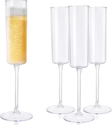 Vista 14 de Ciaell Paquete de 12 copas de vino de plástico, copas de vino de plástico