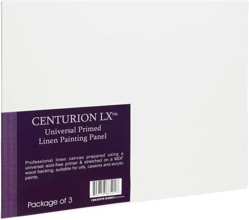 Vista 6 de Centurion All-Media - Paneles de lino imprimado – Paquete múltiple pequeño de 9 a 11 oz tableros de lienzo imprimados universales para pintar
