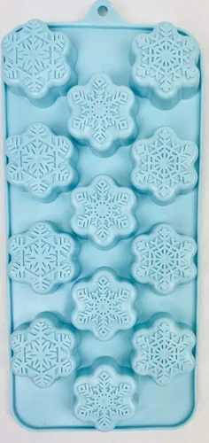 Vista 2 de Bandeja de silicona para cubitos de hielo, moldes de caramelo en 3 bandejas surtidas: árbol de Navidad rojo, copo de nieve azul polvo, hombre