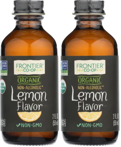 Vista 8 de Frontier Co-op Sabor a limón orgánico, tarro de vidrio de 2 onzas, sabor cítrico agrio para postres, batidos, té y más