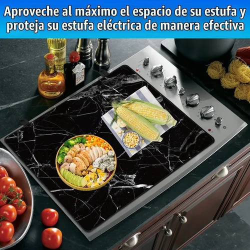 Vista 3 de Cubierta superior para estufa eléctrica (28.5 x 20.5 pulgadas), cubierta superior de estufa de vidrio resistente al calor, protector de estufa