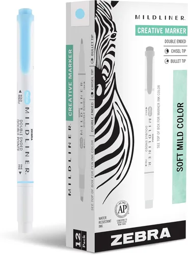 Vista 32 de Zebra Pen Mildliner - Resaltadores de doble punta, puntas anchas y finas, ideales para resaltar la Biblia, sin sangrado, suministros escolares