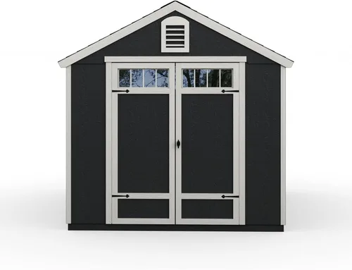 Vista 2 de Handy Home Products Greenbriar - Cobertizo de almacenamiento de 8 x 10 con piso, no incluye pintura ni tejas para techos