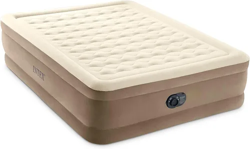 Vista 11 de Intex Dura-Beam - Colchón de aire de lujo ultra afelpado: Fiber-Tech, bomba eléctrica incorporada, altura de cama de 18 pulgadas, capacidad