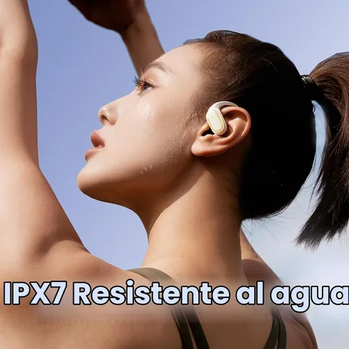 Vista 6 de Auriculares de oreja abierta inalámbricos - Auriculares Bluetooth 5.4 con pantalla digital LED IPX7 impermeable, auriculares inalámbricos control