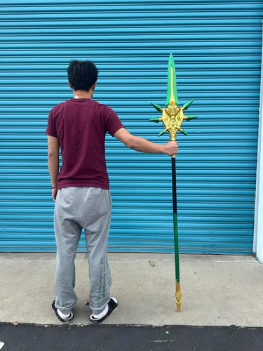 Vista 2 de Fantasy Game Style Genshin Foam Cosplay Espada de espuma Satety Disfraz de arma de hoja de cetro (elige estilo) (Relámpago envolvente-71 pulgadas)