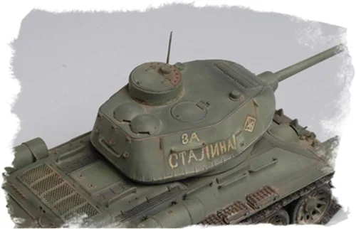 Vista 6 de Hobby Boss Modelo de tanque ruso T-34/85 1944 con kit de construcción de modelo de vehículo de torreta aplanada