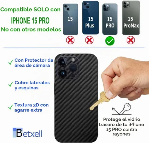 Vista 3 de 15 PRO Skin Wrap 3M Película protectora para lados y espalda compatible con iPhone 15 Pro