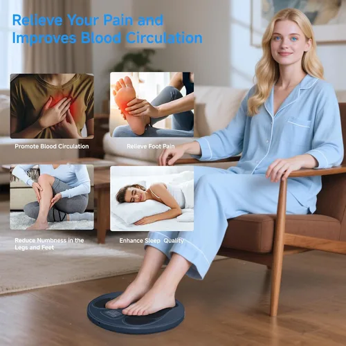 Vista 3 de Aprobación de la FDA - Estimulador muscular electrónico para masaje de piernas y pies con neuropatía, masajeador de pies EMS para alivio del dolor