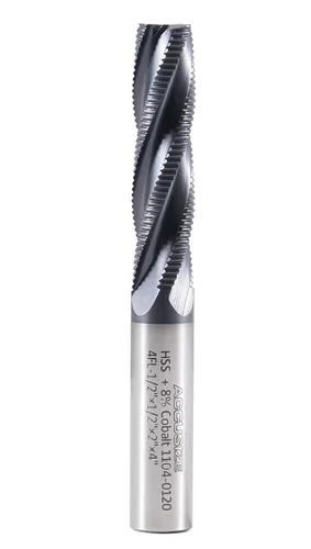 Vista 7 de Accusize Industrial Tools Diente fino M42 8% cobalto Tialn desbaste molino de extremo, 1 '' de diámetro, 1 '' diámetro del vástago, 2 '' longitud