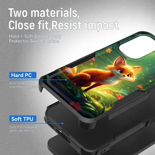 Vista 265 de Funda para Galaxy A14 5G, resistente de doble capa híbrida de policarbonato duro, goma suave, a prueba de golpes, funda protectora resistente