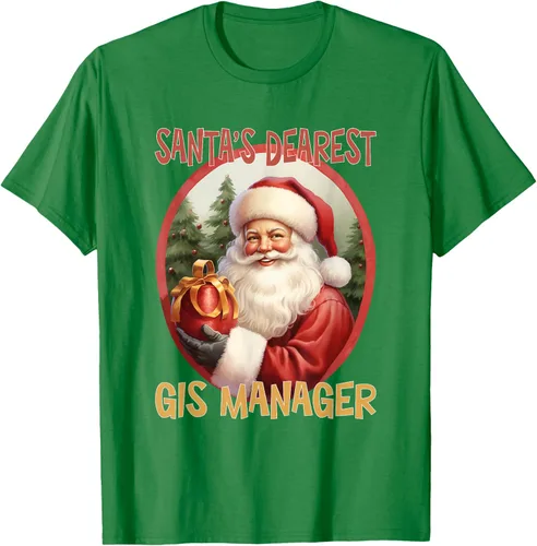 Vista 3 de GIS Manager Christmas Holiday Love Xmas T-Shirt Negro