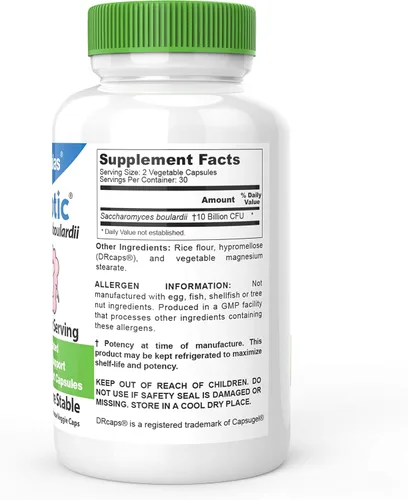Vista 2 de DrFormulas Saccharomyces Boulardii Probiótico 10 mil millones de UFC Nexabiotic S boulardii, suplemento de apoyo inmunológico y digestivo, 60