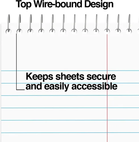 Vista 4 de Staples Bloc de notas Steno, 6 x 9 pulgadas, con rayas Gregg, encuadernado con alambre, paquete de 12