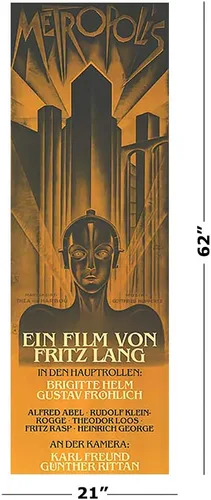 Vista 2 de POSTER STOP ONLINE Metropolis - Póster de película para puerta (tamaño 21 x 62 pulgadas)