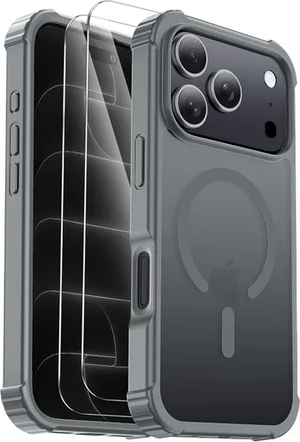 Vista 14 de [Usado] Funda para iPhone Air [compatible con MagSafe] [2 protectores de pantalla] [prueba de caídas de grado militar] Funda magnética resistente