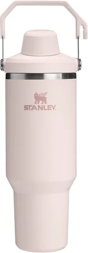 Vista 4 de Stanley IceFlow 2.0 - Vaso de flujo rápido con asa, 30 onzas, tapa de boquilla angular con rosca, botella de agua a prueba de fugas, acero Frost