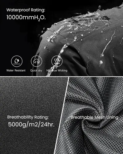 Vista 4 de Men's Rain Pants, Waterproof Rain Over Pants Windproof Hiking Pants