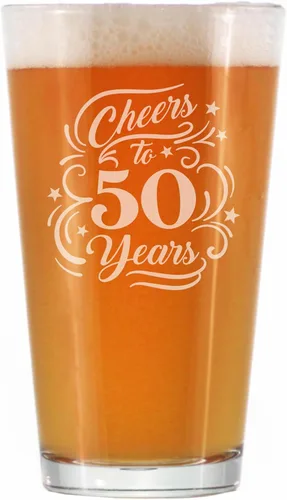 Vista 7 de Custom Cheers to 50 Years – Vaso de pinta para cerveza – Regalos para mujeres y hombres – Decoración de fiesta de 50 aniversario – Vasos de 16 onzas