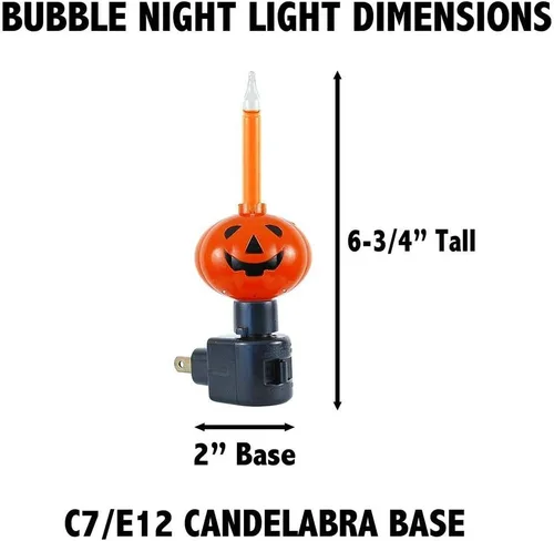 Vista 2 de Novelty Lights Luz nocturna de calabaza de Halloween, luz nocturna, líquido naranja