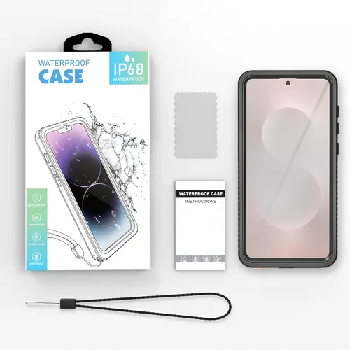 Vista 9 de DINGXIN Funda impermeable para Samsung Galaxy S25 Edge con certificación IP68, protector de pantalla integrado, a prueba de golpes, a prueba