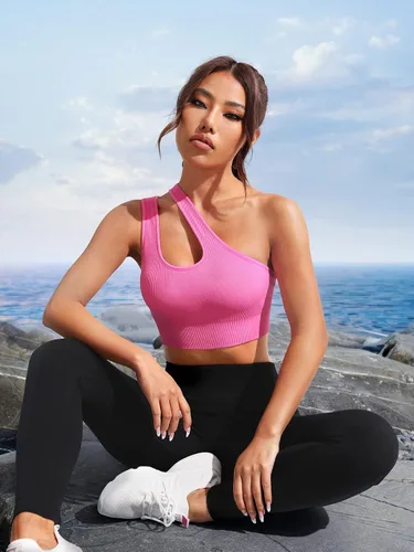 Vista 5 de SHENHE Sujetadores deportivos sin mangas para mujer, sin costuras, para entrenamiento, yoga, gimnasio, ombliguera