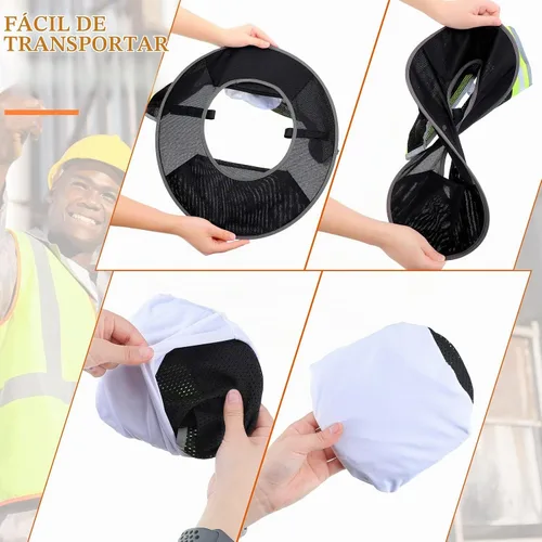 Vista 5 de SATINIOR 8 unidades de sombrero duro de ala completa para el sol, protección solar, protección para el cuello, polaina para el cuello, bufanda