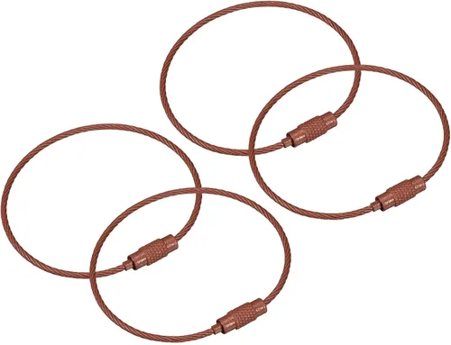 Vista 24 de uxcell Llaveros de cable, llaveros de alambre para cordones, llaveros