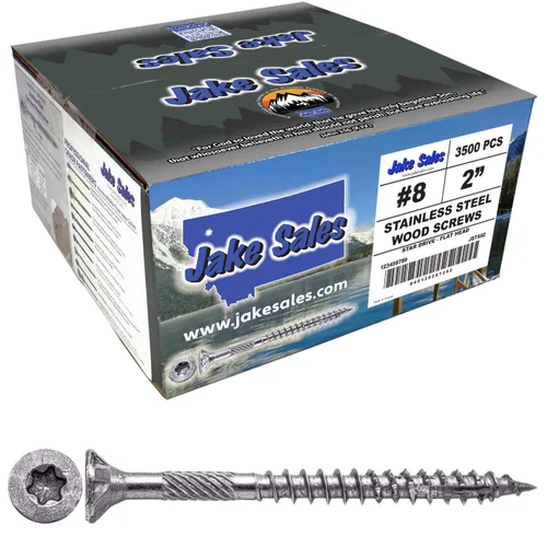 Vista 271 de 8 x 1 revestimiento exterior recubierto de bronce, tornillo de madera multiusos compatible con ACQ, cabeza plana Torx/Star Drive de 1 libra, 288