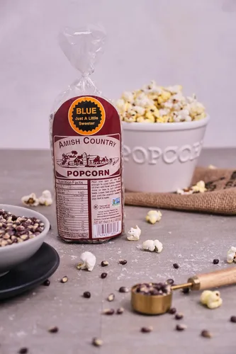 Vista 2 de Amish Country Popcorn Bolsa de 1 libra Granos de palomitas de maíz azules Anticuados, sin OMG y sin gluten (azul, bolsa de 1 libra)