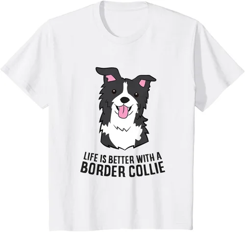 Vista 23 de Camiseta Border Collie Owner Life Is Better With a Border Collie Dog, Blanco, S