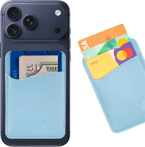 Vista 16 de Wallaroo Premium - Tarjetero adhesivo de cuero para teléfono celular - Para Android e iPhone - Para mujeres y hombres - Resistente con forro