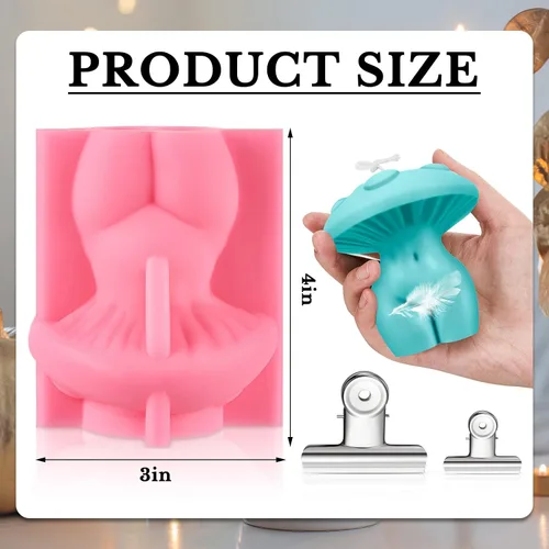 Vista 2 de Fabbay Moldes corporales de hongos y mujeres, molde de silicona para manualidades, moldes para velas femeninas, moldes para hacer velas, moldes