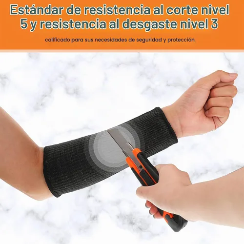 Vista 5 de Neer 4 pares de mangas protectoras para brazos para piel delgada, anticortes, resistentes a quemaduras, funda para antebrazo para cocina y Negro