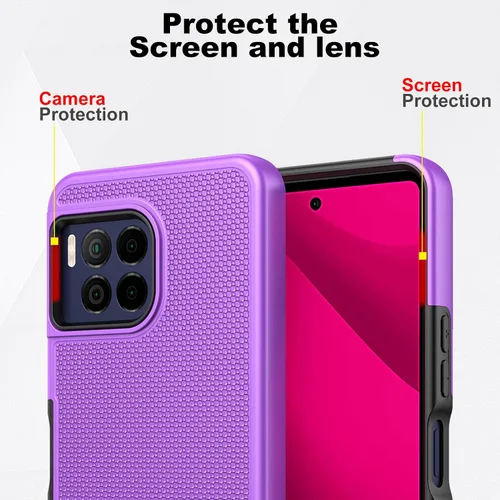 Vista 4 de Ailiber Funda para TMobile Revvl 7 Pro 5G, con protector de pantalla, doble capa de protección a prueba de golpes, parachoques de silicona