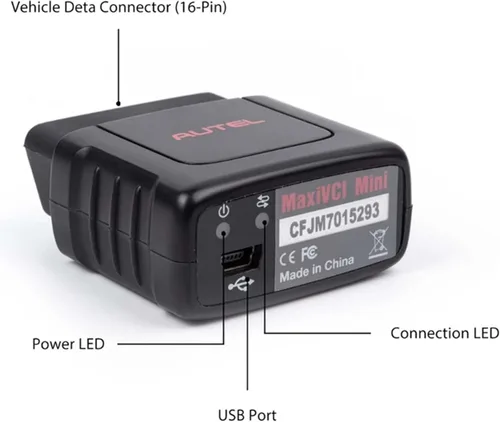 Vista 6 de Autel MaxiVCI VCI Mini OBD2 Escáner Bluetooth Interfaz de Comunicación Universal Equipo de Funciones de Diagnóstico OEM Funciona con Autel Escáner