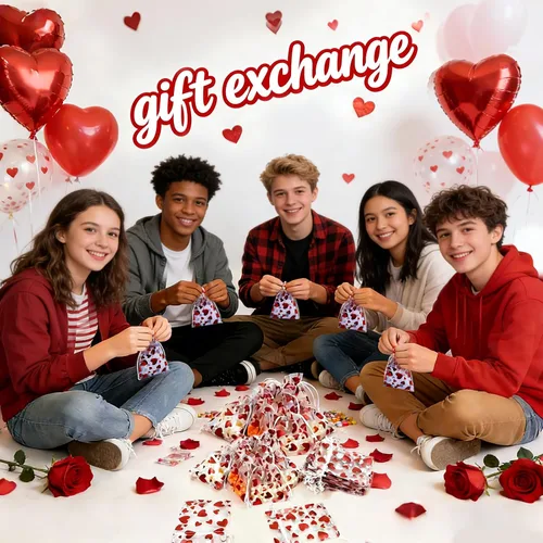Vista 3 de SIROGOGO 50 bolsas de organza para el día de San Valentín, bolsas de dulces de corazón rojo, bolsas de joyería, bolsas con cordón para embalaje
