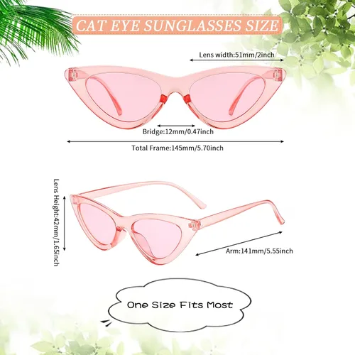 Vista 5 de Dollger Gafas de sol de ojo de gato con marco de plástico retro vintage para mujer Negro