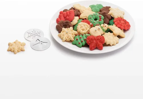 Vista 5 de OXO Good Grips - Juego de discos navideños para galletas, Metálico