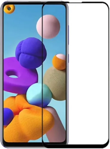 Vista 2 de Protector de pantalla de cobertura completa para Samsung Galaxy A21, 2 unidades, de alta transparencia de seda negra resistente a los arañazos
