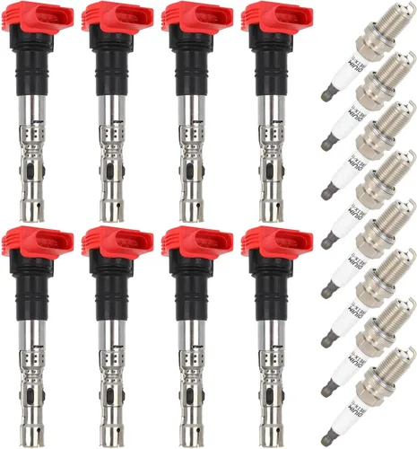 Vista 8 de ECCPP UF418 8 bobinas de encendido con 8 bujías de iridio A8 Allroad S4 4.2L V8 UF483 UF521 UF542