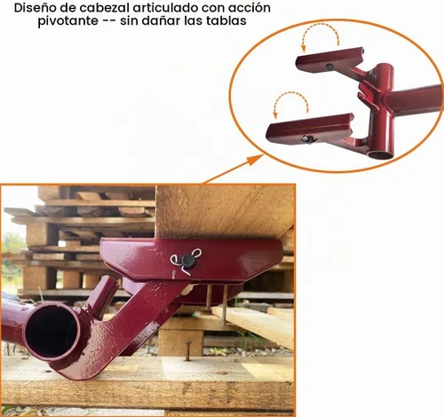 Vista 2 de JINHAN Pallet Buster Herramienta con mango de 40 pulgadas – Herramienta de extracción de tablero de cubierta de cabeza articulada para extracción