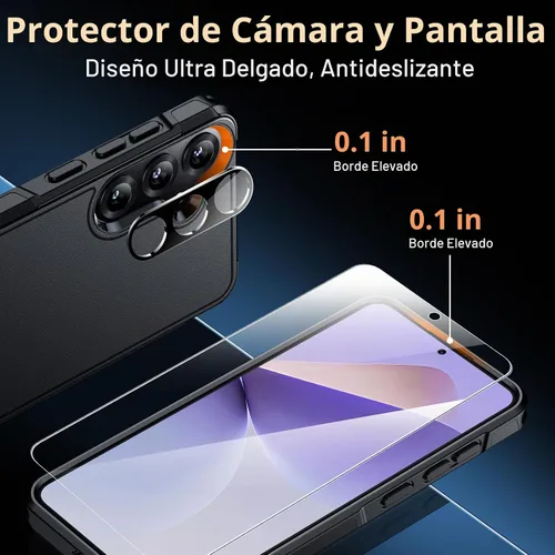 Vista 5 de SPIDERCASE Funda diseñada para Samsung Galaxy S25, [protección contra caídas de grado militar de 10 pies], paquete de 2