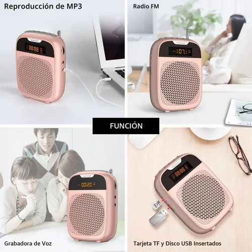 Vista 6 de Norwii Mini amplificador de voz recargable portátil para profesores