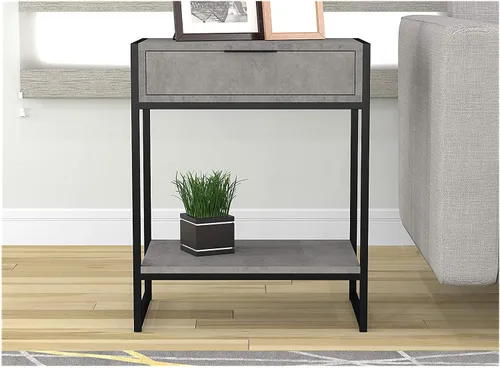 Vista 3 de Safdie & Co. Safdie Furniture Top Line Mesa auxiliar, cemento gris