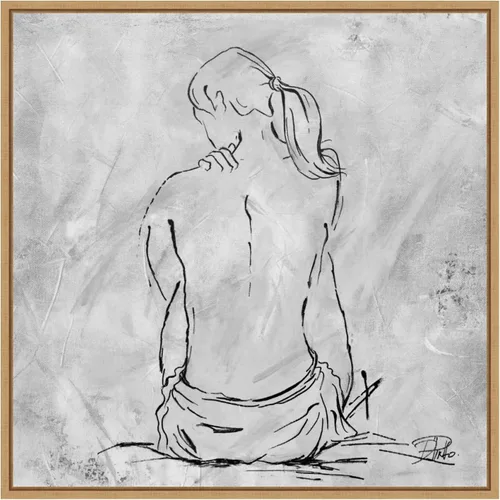 Vista 20 de Amanti Art Lienzo enmarcado para pared, 16 x 16 pulgadas, boceto desnudo II por Patricia Pinto, lienzo enmarcado para pared, obras de arte de gente