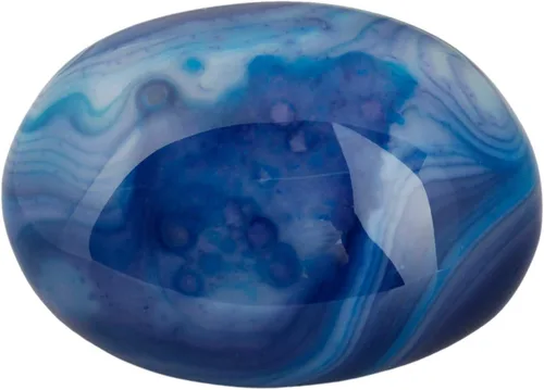 Vista 2 de mookaitedecor Piedra de palmera con bolsillo de ágata azul para terapia de piedras curativas de cristal con forma irregular