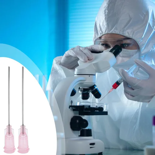 Vista 6 de Paquete de 20 unidades de 20 Ga de 1.5 pulgadas, jeringa de plástico rosa, punta roma, agujas dispensadoras cónicas Luer Lock para uso industrial